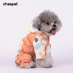 Groene Katoenen Kattenkleding Hond Outwear Kleding Vier-Poot Lieve Hondenkleding Pet Jumpsuits Met Hoodie