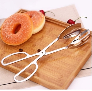 DFT56-Pinzas de acero inoxidable para parrilla al aire libre, herramientas personalizadas para hornear en casa, para pan y carne, SUS430 - Product Image 1