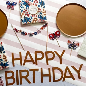 Vaisselle jetable de marque DAMAI, articles de fête personnalisés, ensemble d'assiettes en papier imprimées en offset 6 couleurs, thème papillon pour enfants, vaisselle florale - Product Image 3