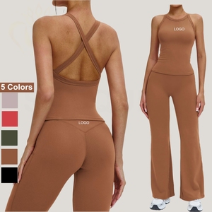 Conjunto de Yoga con Espalda Descubierta, Conjunto Deportivo a Prueba de Impactos, Ropa Deportiva Informal para Correr, Fitness, Yoga, Gimnasio, Conjuntos de Mujer, Ropa de <span class=keywords><strong>Academia</strong></span> - Product Image 1