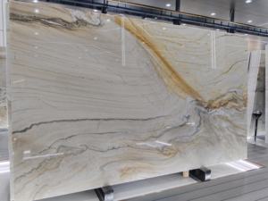 Dalles de quartzite de haute qualité style luxe, pierre de luxe Ribbon Gold pour mur et table. - Product Image 4