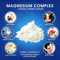 Suplemento de Complejo de Magnesio con 10 Formas de Magnesio Elemental, Cápsulas Veganas de Alta Absorción