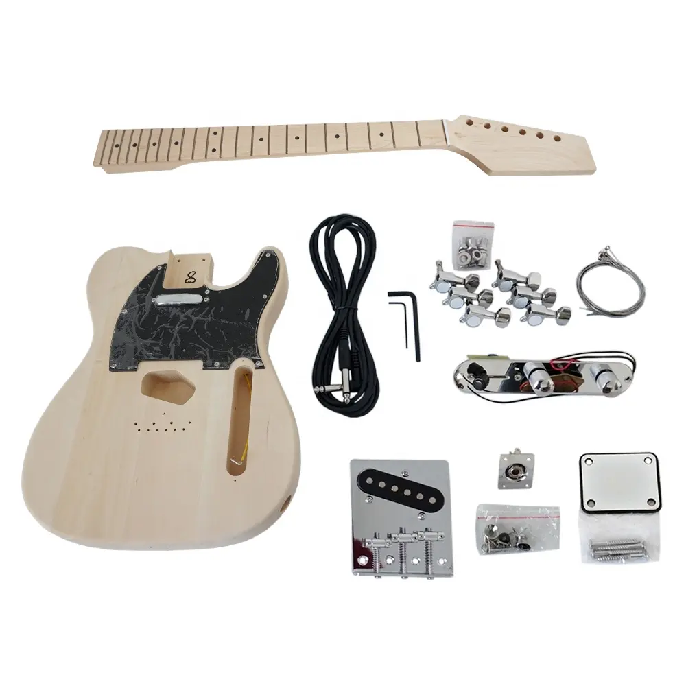 Marque Aiersi pas cher, kits de fabrication de guitare électrique non fini, kits de bricolage de guitare pour adulte