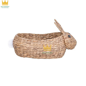 Eco-Friendly Natural Water Hyacinth Kids Rabbit Shape <b>Laundry</b> <b>Basket</b> Toy Storage Solution For Kids Bedroom Organization - Product Image 4