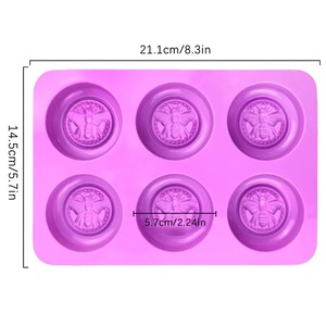 แม่พิมพ์สบู่ซิลิโคนลายผึ้ง 6 หลุม สำหรับทำสบู่หอม เทียนหอม มูสช็อกโกแลต ทำสบู่แฮนด์เมด - Product Image 3