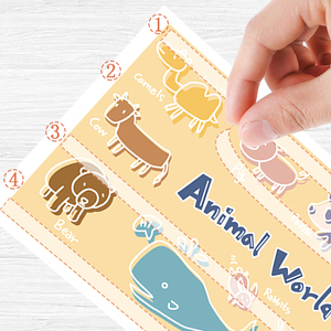 Napperon jetable pour bébé avec motif d'animaux mignons, imperméable et résistant à l'huile, napperon adhésif pour enfants, portable pour <span class=keywords><strong>les</strong></span> sorties - Product Image 3