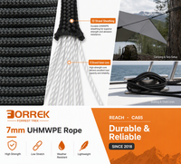 Cordon en paracorde tressé double UHMWPE 7 mm, 9 brins intérieurs en nylon haute résistance, pour camping, survie, randonnée, escalade, sauvetage