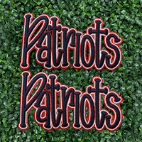 Écusson de football personnalisé brodé en 3D, motif Patriots, avec fond pailleté et points en relief, badge sportif pour vestes en tissu