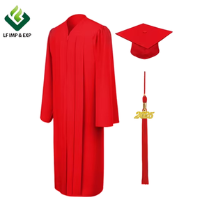 2025 Vestido de graduación Venta al por mayor Vestido de soltero Vestido de graduación rojo Traje Incluye sombrero, borla y bata Batas de Graduación - Product Image 1