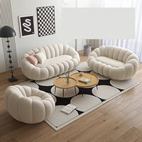 Ensemble de 2 canapés pour enfants, petits, incurvés, 5 places, en forme de bulle de jardin, design citrouille, en nylon tressé coloré, pour hôtels