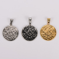 Kalung Liontin Hip Hop AG Vintage Masonik Mason Medali Freemason Buatan Tangan dari Baja Anti Karat Perhiasan Fashion untuk Pria Grosir