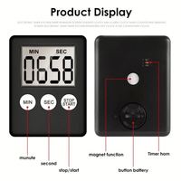 Timer Dapur Elektronik Digital Magnetik untuk Memasak dan Memanggang LCD Penghitung Mundur Jam Alarm Keras Penghitung Mundur WXY404