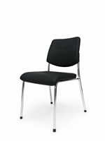 Chaise de visiteur moderne en cuir PU avec pieds en métal chromé, chaise de réunion, de conférence, de réception, de visiteur pour salle de formation scolaire