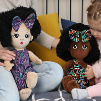Ensemble de poupées en peluche douce et mignonne pour bébé, poupée en peluche noire pour fille, poupées africaines pour enfants, fille