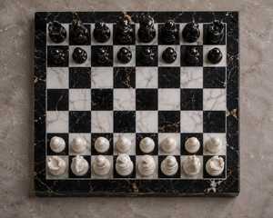 ANURAG HANDICRAFT - Ensemble d'échecs en marbre moderne de luxe - Échiquier en pierre d'onyx fait à la main - Pièces d'échecs en métal - Décoration de table - Stratégie - Product Image 5