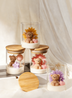 Bougies d'aromathérapie en forme d'ours, 6 designs, multiples senteurs, écologiques, en cire de soja et de paraffine, pour la purification de l'air et le sommeil, 10-15 jours, Diwali, Fête des Pères