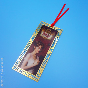Custom High Definition Uv Printed Metal <b>Bookmark</b> 90x40mm Gold Hollow Design For Celebrity Fan <b>Gifts</b> - Product Image 4