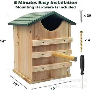 Casa de Madera para Búhos, para Montar en un Árbol de Pino, Nido para Pájaros al Aire Libre, Tamaño Mediano, Madera Sólida, para Observación de Aves en el Patio Trasero - Product Image 4