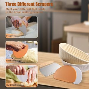 Cestas de fermentación de pan con forros, redondas de 9 pulgadas y ovaladas de 10 pulgadas, kit de iniciación para masa madre, herramientas para hacer pan, cestas de fermentación de ratán natural - Product Image 2