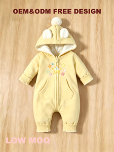 Unisex merk romper voor pasgeborenen: lange mouwen, zacht en warm, winterkleding voor dagelijks gebruik - Product Image 3