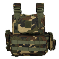 Gilet tactique noir Yakeda avec boucle à dégagement rapide, porte-plaques, fermeture éclair, système Molle, camouflage, chaleco tactico, gilet d'entraînement