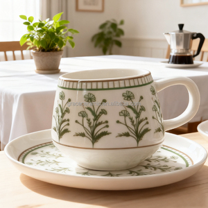 <span class=keywords><strong>ราคา</strong></span>ขายส่งจากโรงงาน ชุดถ้วยกาแฟพร้อมจานรองลายดอกไม้ ยี่ห้อ GRACE รุ่น YDY-C603 ทำจากพอร์ซเลนสีขาว คุณภาพดี เป็นมิตรต่อสิ่งแวดล้อม - Product Image 6