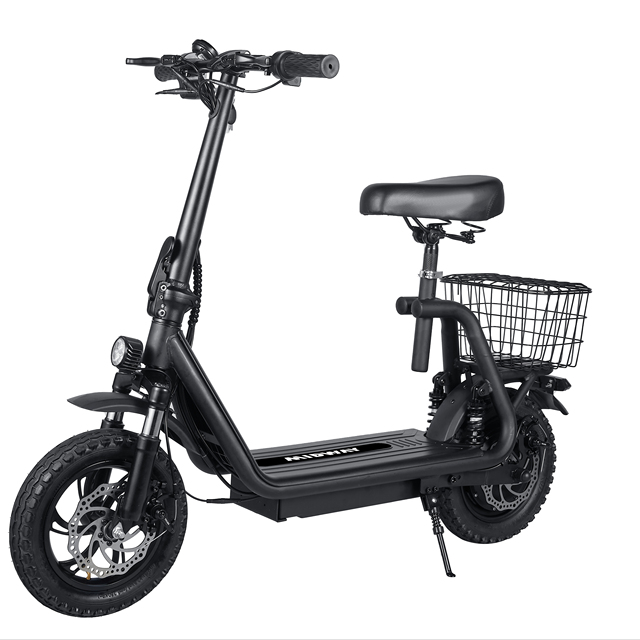 China Brushless Electronic 48V 500W 30km/h Folding Electric Scooter with Seat Waterproof 40km Range for City Use