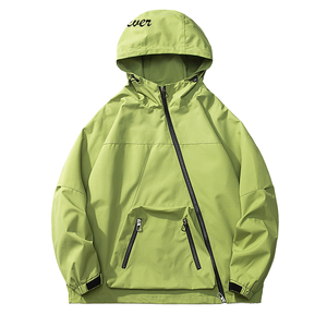 Nouvelle veste coupe-vent décontractée pour homme, automne, extérieur, tissée, solide, grande poche, col montant, fermeture éclair - Product Image 1