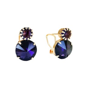 Orecchini a clip con pietre rotonde per donna, eleganti gioielli minimalisti per tutti i giorni - Product Image 5