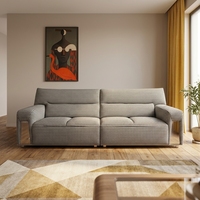 VONLIVA Ensemble de canapés modulaires modernes en lin lavable avec structure en bois massif pour usage scolaire et en appartement, design personnalisable