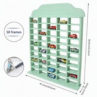 Étagères murales colorées en bambou à 50 compartiments pour le rangement et l'affichage de voitures miniatures, garage de stationnement pour enfants