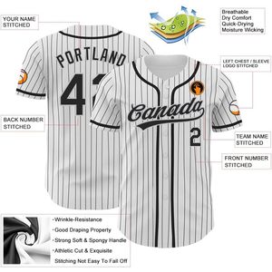 Custom Baseball Jersey Pinstripe Button <b>Down</b> Personalized Stitched Name Number Men's Sports Uniform Breathable Unisex Adult - Product Image 2