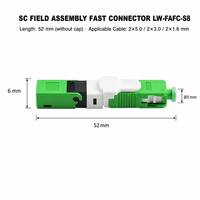 Konektor Serat Optik Cepat Pasang di Lapangan SC-APC/UPC Tipe Snap-in untuk Kabel Drop, Konektor Sambungan Mekanis Single Mode