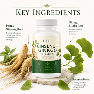 Comprimés d'extrait de ginseng coréen Panax de haute qualité et de ginkgo biloba rouge pour la gestion de l'énergie, la santé cérébrale et le sommeil - Product Image 5