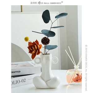 Moderno creativo Morandi art vaso in ceramica soggiorno composizione floreale arredamento per la casa decorazioni per la casa minimaliste - Product Image 5