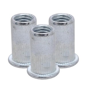 UNC Pulgada <span class=keywords><strong>Rosca</strong></span> 6 #-32 8 #-32 10 #-32 1/4-20 5/16-18 3/18-16 Tuercas de remache de cabeza plana chapada en zinc de acero Tuercas de remache - Product Image 5