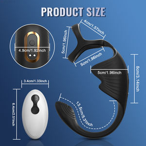 Nuovo Massaggiatore Prostatico Elettrico in Silicone Indossabile con Vibrazione e Anello Vibrante per Pene - Product Image 4