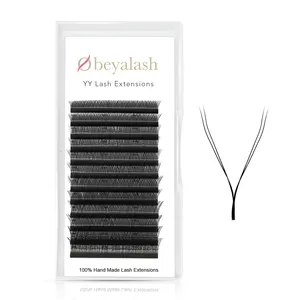 Wholesale High Quality YY Shape 8-14 MM Clover Lash Extensions with Private Label