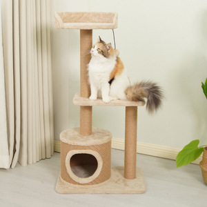 <b>Cat</b> Tree With Sisal <b>Scratching</b> <b>Post</b> Multi Level <b>Cat</b> Bed <b>For</b> Indoor <b>Cats</b> Space Saving Design Simple Style All Seasons Use - Product Image 1