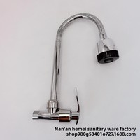 Robinet de cuisine et de lavabo mural moderne et minimaliste en céramique avec noyau rotatif pour l'intérieur et l'extérieur