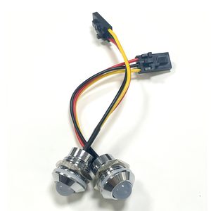 ראש מנורה מפלסטיק מצופה כסף חוטי F8 IP67 5V/12V מותאם אישית WS2812B ניתן לכתובת 24AWG מחבר דופונט 8mm נורית חיווי - Product Image 2