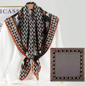 ผ้าพันคอไหมทวิลล์พรีเมียม ขนาด 90x90 ซม. ลายชาติพันธุ์ ป้องกันแสงแดดในฤดูร้อน ใช้ได้หลากหลาย เป็น<span class=keywords><strong>เครื่อง</strong></span>ประดับแฟชั่น - Product Image 4