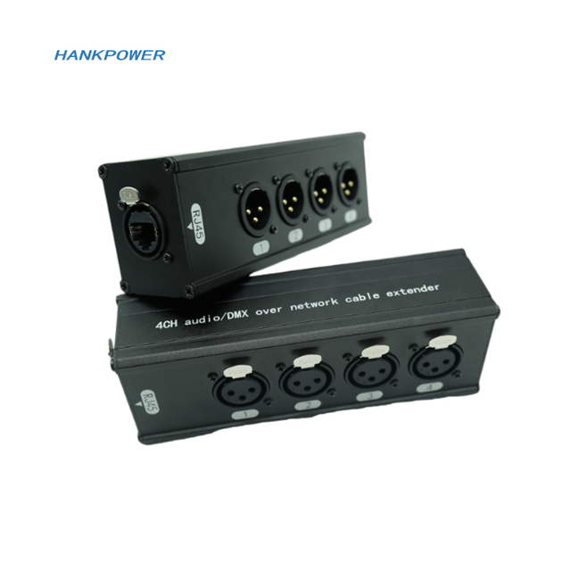 RJ45 to 4 XLR M/F 4CH Audio/DMX Over Network Cable Extender Extension Box Converter Socket