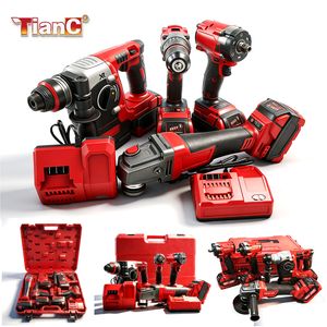 ชุดเครื่องมือไฟฟ้า ชุดเครื่องมือไฟฟ้าสี่ชิ้น ชุดแบตเตอรี่ลิเธียม ไขควงไฟฟ้า สินค้าใหม่ของเครื่องมือไฟฟ้า สีแดง - Product Image 1