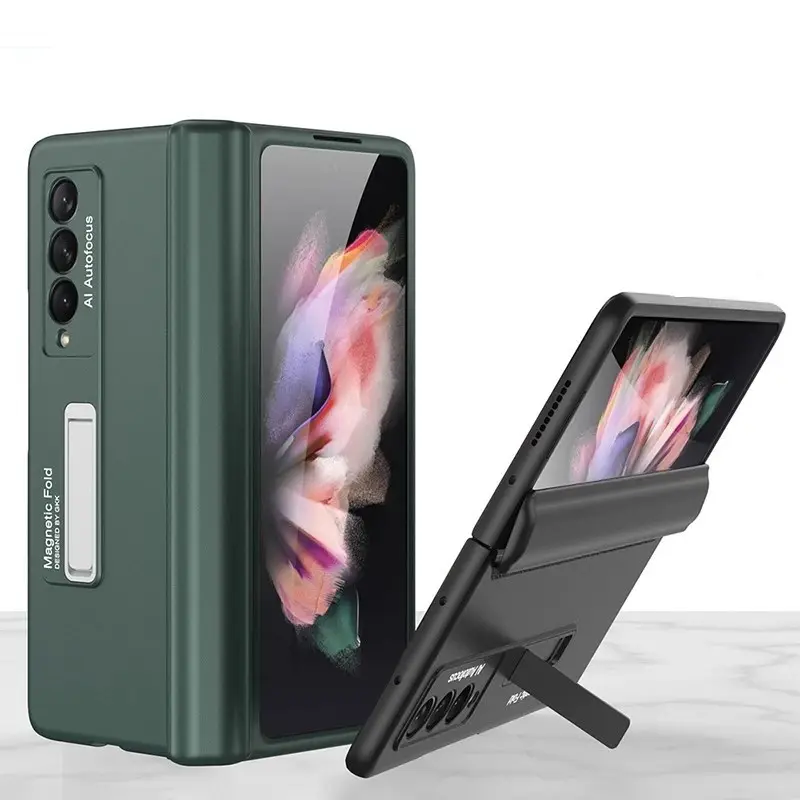 Magnetic Hinge Fold Case For Samsung Galaxy Z Fold 4 Shockproof Armor Bracket Stand Hard Z Fold 3 5G W22 Full Protection Cover