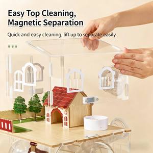 Gabbia per Criceti a Due Piani con 12 Accessori, Lussuosa Gabbia Singola in Filo Dorato con Vassoio - Product Image 2