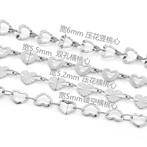 Collier en chaîne en acier inoxydable en forme de cœur, unisexe, à porter au quotidien, accessoire de bijouterie H1557 - Product Image 3