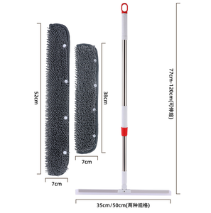 Tête de <span class=keywords><strong>balai</strong></span> serpillière de rechange en chenille, recharge en microfibre absorbante avec poignée torsadée et essoreuse intégrée pour <span class=keywords><strong>balai</strong></span> magique et nettoyage des sols - Product Image 4