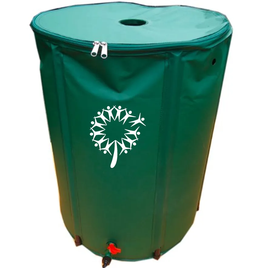 Durevole pieghevole in plastica PVC serbatoio dell'acqua giardino pieghevole barile di acqua piovana verde