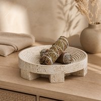 Plateau décoratif en travertin naturel, plateau de rangement pour salon, chambre, table basse, décoration intérieure, vente en gros